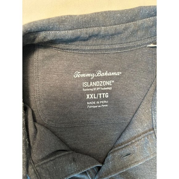 Men's Tommy Bahama Island Zone Gray Polo Collared Shirt size XXL‎ - Picture 4 of 6